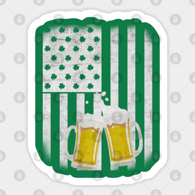 St. Patrick Day Tee American Flag Sticker by missalona